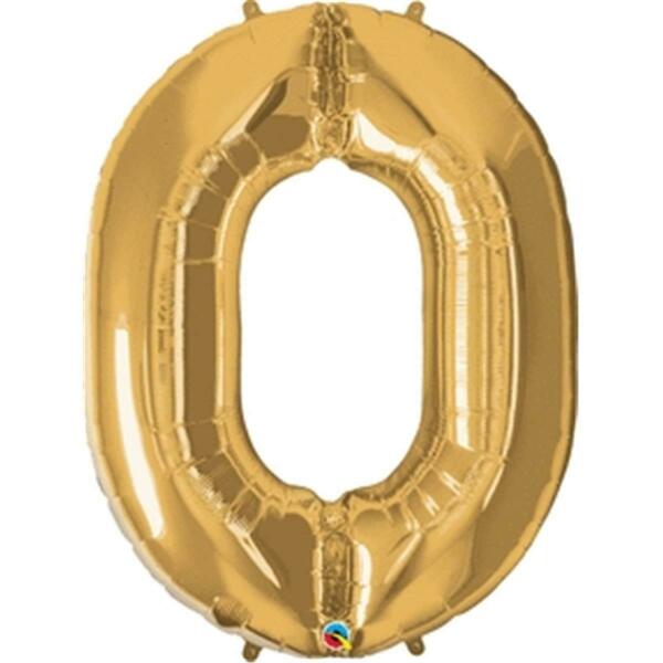 Anagram 39 in. Number 0 Gold Shape Air Fill Foil Balloon 87807